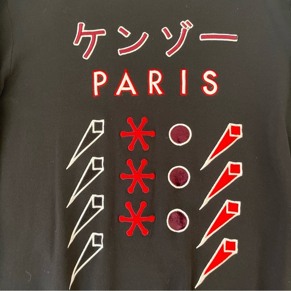 KENZO Black Sweater with Red and White Embroidered Accents - Picture 4 of 8